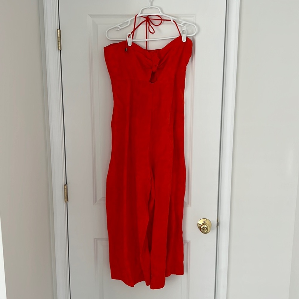 Anthropologie orange jumpsuit